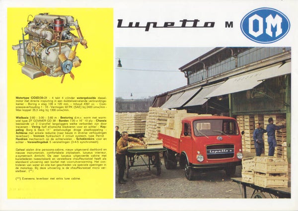 OM Lupetto M truck leaflet, 2 pages, Dutch, 1970