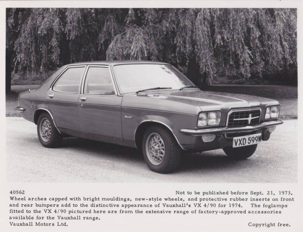 Vauxhall VX 4/90, press photo, UK, 09/1973