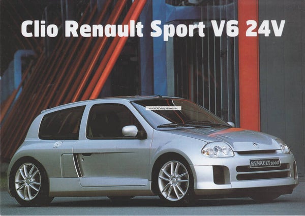 Renault Clio Sport V6 24V leaflet, 2 pages, Dutch, 1999