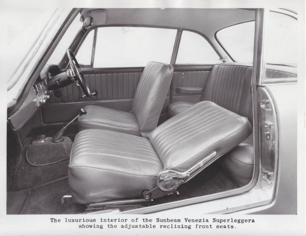 Sunbeam Venezia Superleggera interior, press photo, UK, c1963