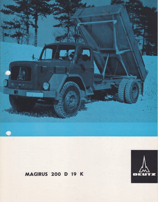 Magirus Deutz 200 D 19 K leaflet, 2 pages, Dutch language, c1967