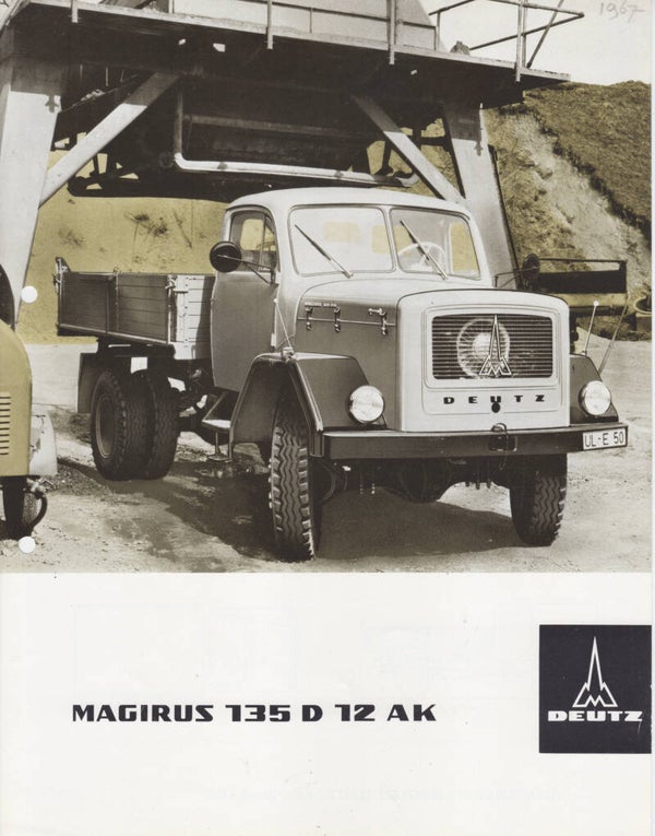 Magirus Deutz 135 D 12 AK leaflet, 2 pages, German language, 4/1967