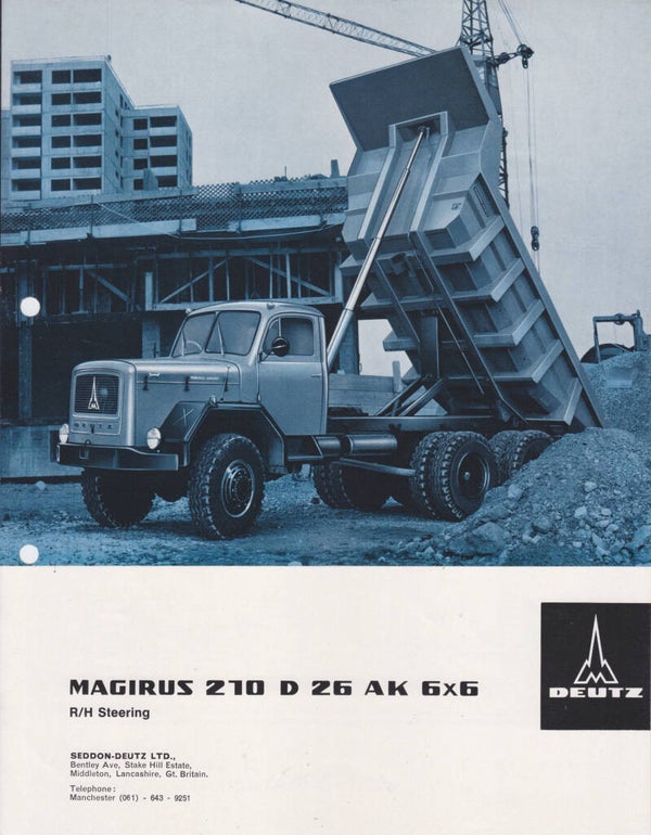 Magirus Deutz 210 D 26 AK 6x6 leaflet, 2 pages, English language, 7/1967