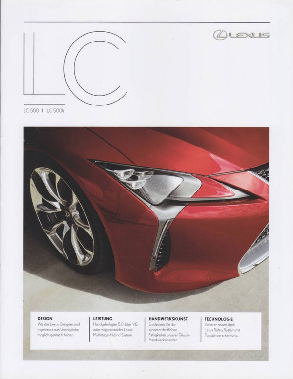 Lexus LC 500/LC 500h, 12 pages, German language, 11/2016
