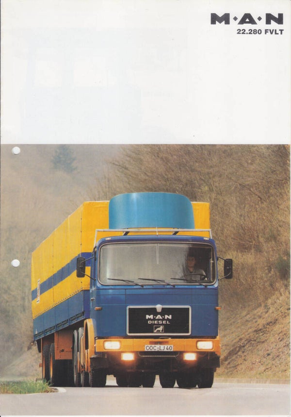 MAN 22.280 FVLT truck folder, 4 pages,  Dutch language, 1980