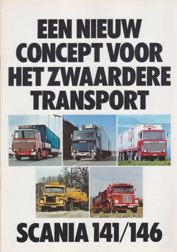 Scania 141/146 truck brochure, 8 pages, Dutch, c1977
