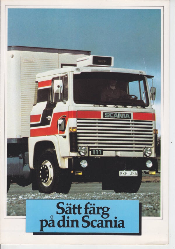 Scania colour schemes folder, 6 pages, Sweden, 1980s