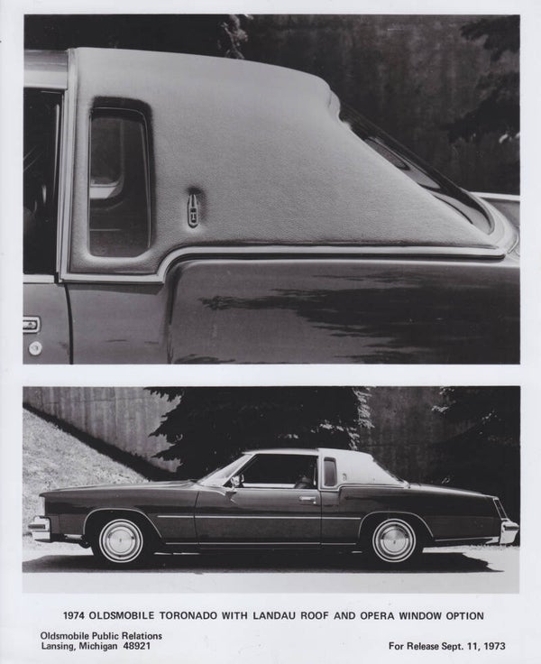 Oldsmobile Toronado Landau Opera, press photo, USA, 9/1973