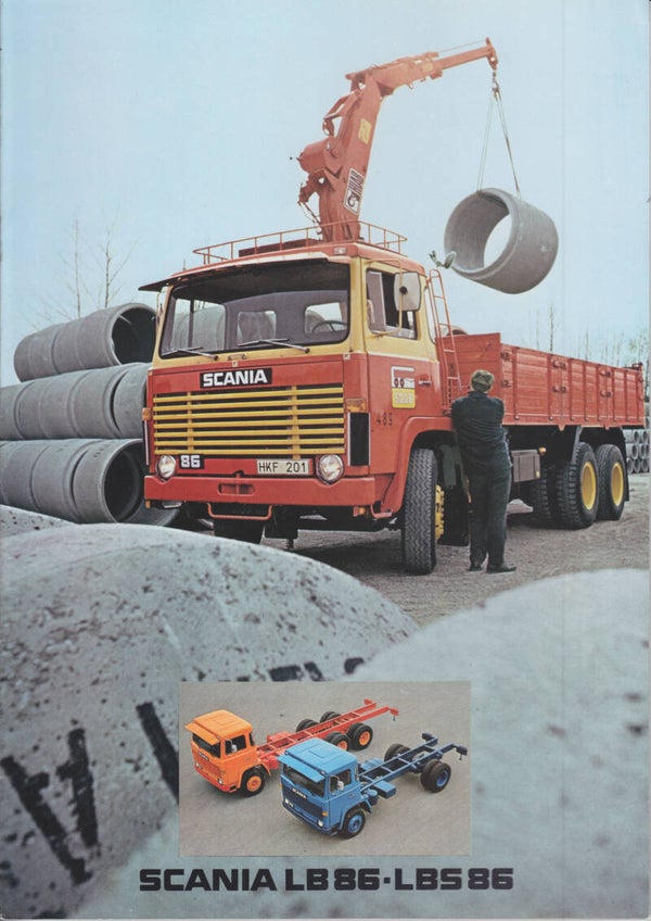 Scania LB/LBS86 truck brochure, 16 pages, Dutch, 9/1975