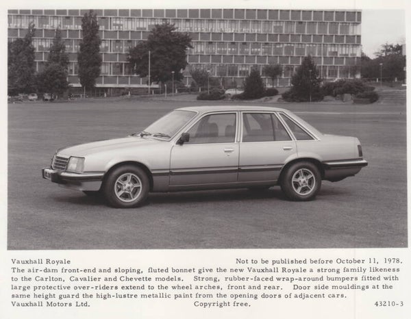 Vauxhall Royale Saloon, press photo, UK, 10/1978