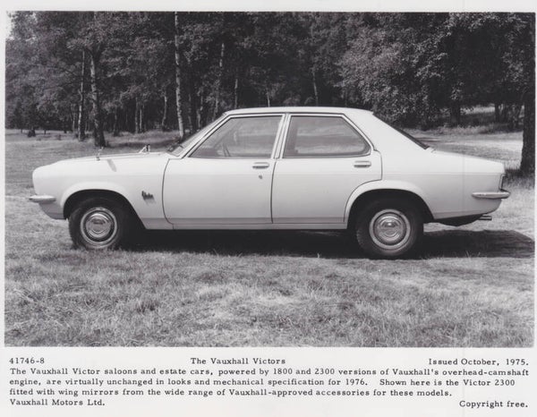 Vauxhall Victor Saloon, press photo, UK, 10/1975
