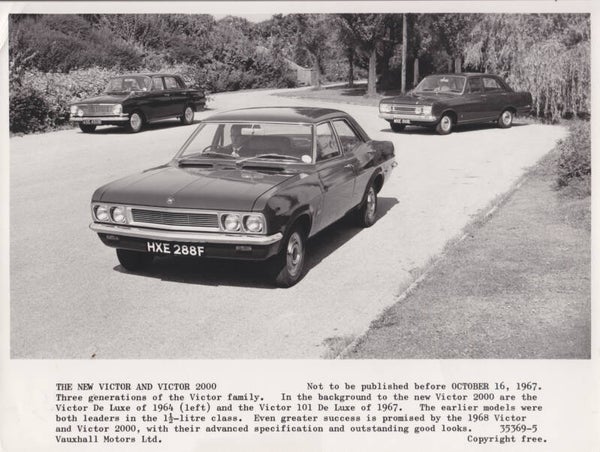 Vauxhall Victor history (Saloons), press photo, UK, 10/1967