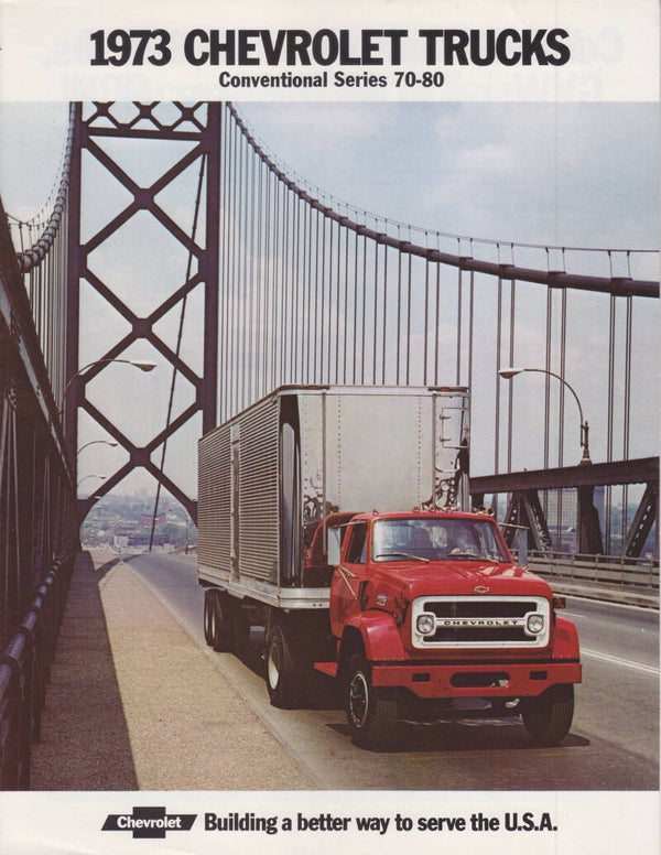 Chevrolet Conventional Series 70-80 truck folder, 6 pages, English, 1973