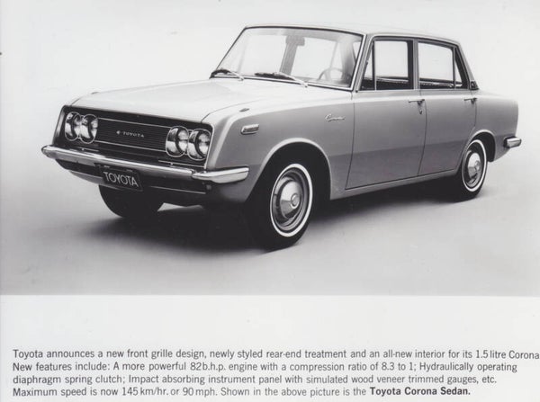 Toyota Corona 1500 Sedan, press photo, size A6, Japan, 1970