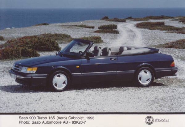 Saab 900 Turbo 16S (Aero) Cabriolet, press photo, Sweden, 1993