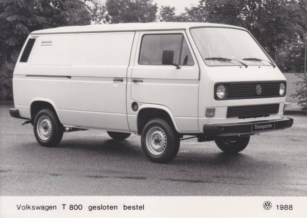 Volkswagen Transporter T 800 Closed Van, press photo, Dutch, 1988