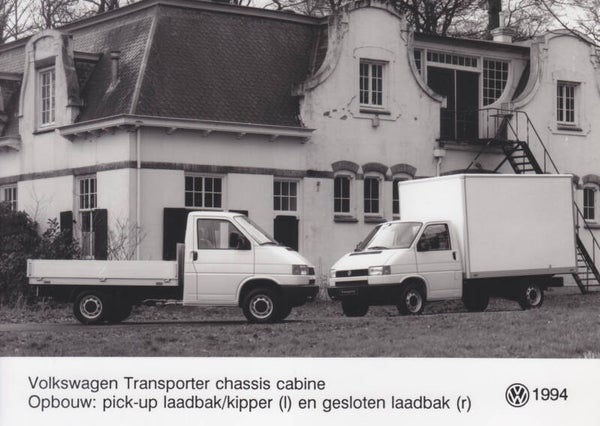 Volkswagen Transporter Chassis Cab with Pick-up & Cargo Box, press photo, Dutch, 1994