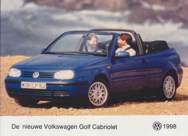 Volkswagen Golf Cabriolet, press photo, Dutch, 1998