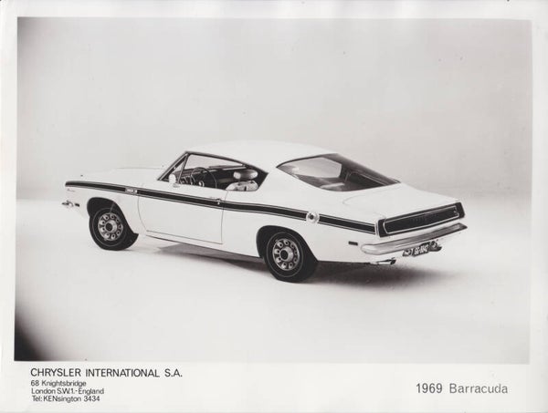 Plymouth Barracuda press photo, European, 1969