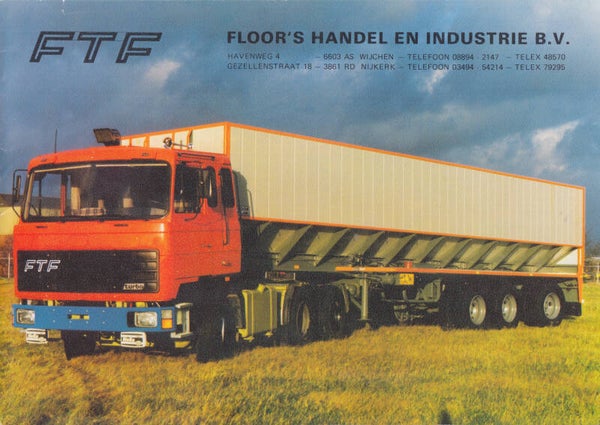 FTF truck program, sales brochure, 8 pages, Dutch, c1985