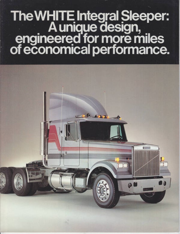 White Integral Sleeper truck cabin, sales brochure, 8 pages, USA