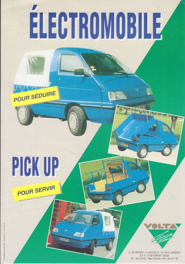Volta Electromobile Camionette & Pick-up, leaflet, French, c1990