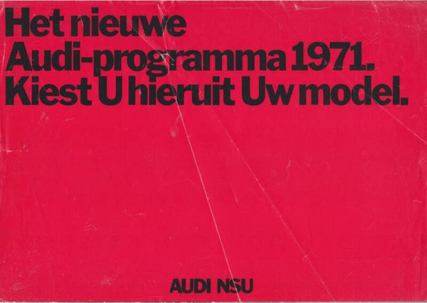 Audi all model program, 4 pages, Dutch, 1971