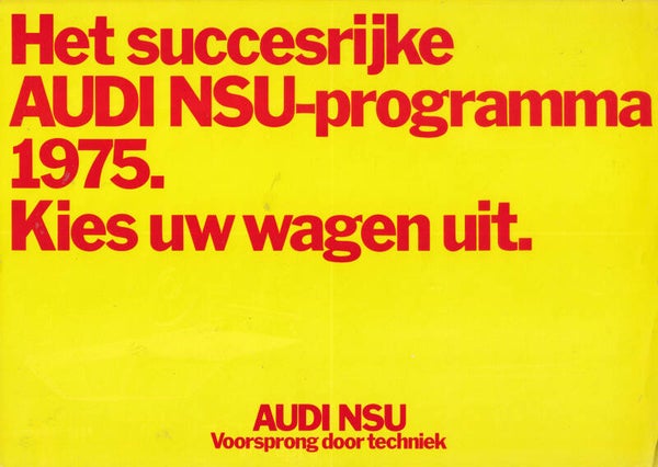 Audi-NSU all model program, 4 pages, Dutch, 1975