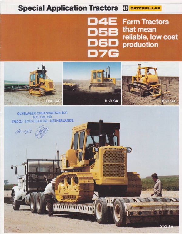 Caterpillar Farm Tractors, 6 pages, USA, c1984