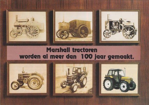 Marshall tractors history 100 years, 4 page brochure, Dutch, 1984