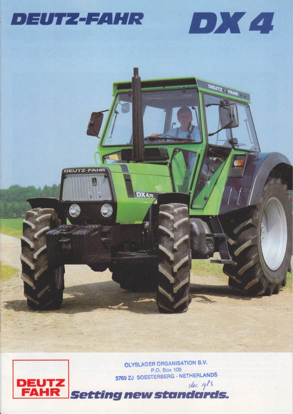 Deutz-Fahr DX 4 tractor program, 18 page brochure, English, 10/1983