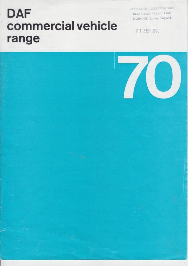 DAF Commercial Vehicle range, 6 pages, English, 1970