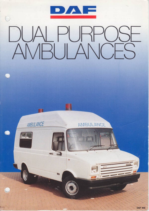 DAF Ambulances leaflet, 2 pages, English, 10/1991