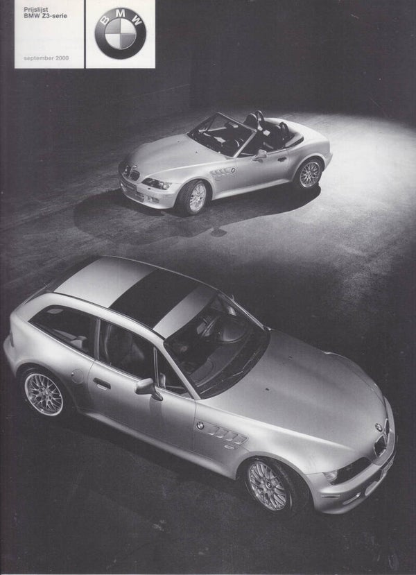 BMW Z3 Series pricelist, 8 pages, Dutch, 9/2000