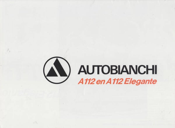 Autobianchi A112/A112 Elegante, 8 pages, Dutch, c1973