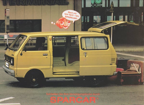Daihatsu 547cc Sparcar Van, sales leaflet, 2 pages, German, c1985