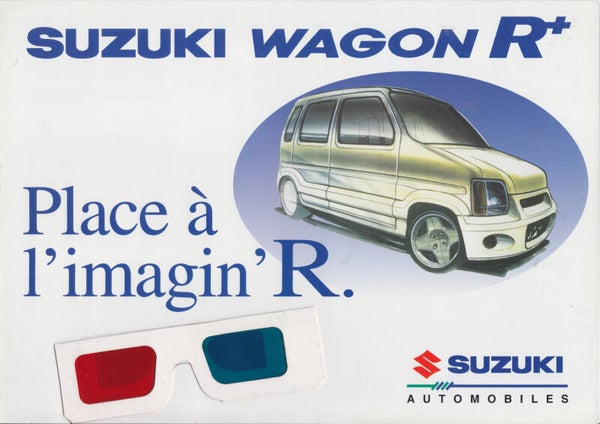 Suzuki Wagon R+ 3D-print, sales brochure, 4 pages, Dutch, c1984