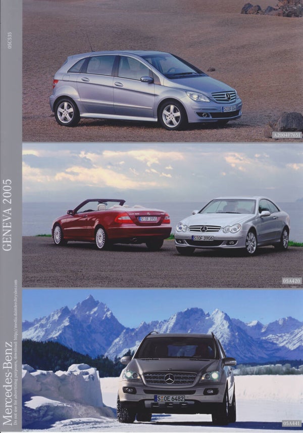 Mercedes-Benz press photo collage, Geneva car show, 2005, A4-size