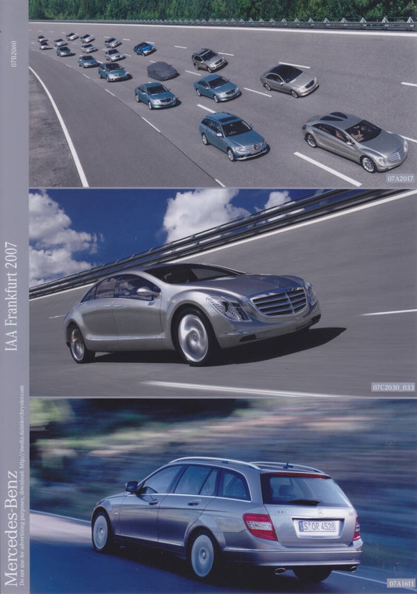 Mercedes-Benz press photo collage, IAA Frankfurt car show, 2007, A4-size