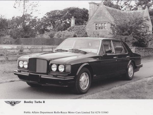Bentley Turbo R, large press photo, UK, c1988