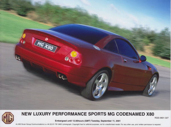 MG X80 concept Coupe, press photo, UK, 9/2001