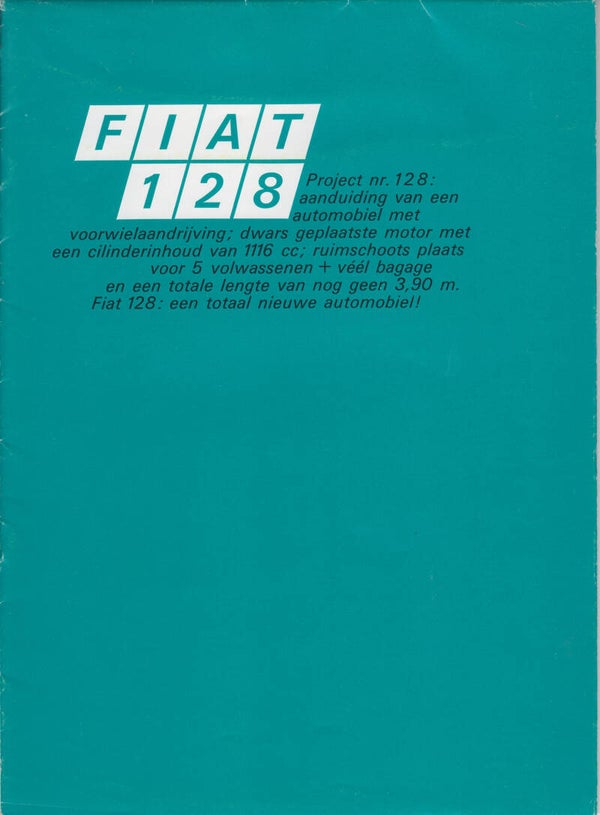 Fiat 128 2/4-Door, 24 pages, Dutch, 11/1969