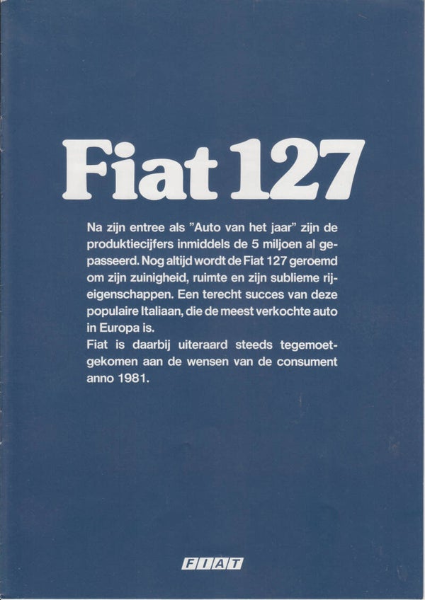 Fiat 127 Super/Special/Sport, 8 pages, Dutch, 5/1981