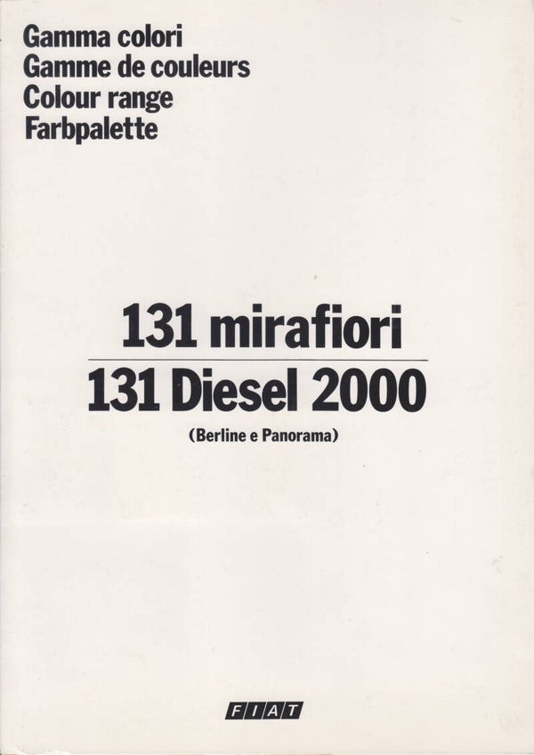 Fiat 131 Mirafiori & Diesel 2000 colours, 6 pages, Dutch, 3/1979