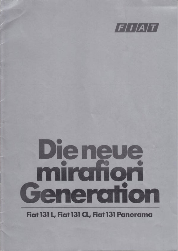 Fiat 131 Mirafiori L/CL/Panorama, 12 pages, German, 8/1978
