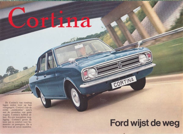 Ford Cortina, sales brochure, 8 pages, Dutch, 9/1965