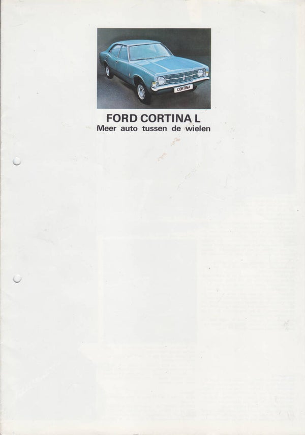 Ford Cortina L 4-Door, sales folder, 8 pages, Dutch, 1971
