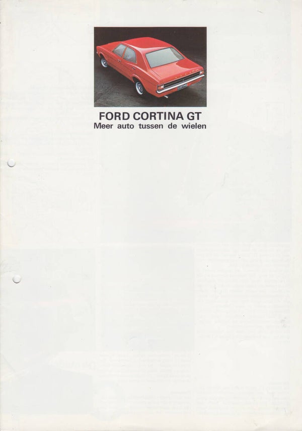 Ford Cortina GT 4-Door, sales folder, 8 pages, Dutch, 1971