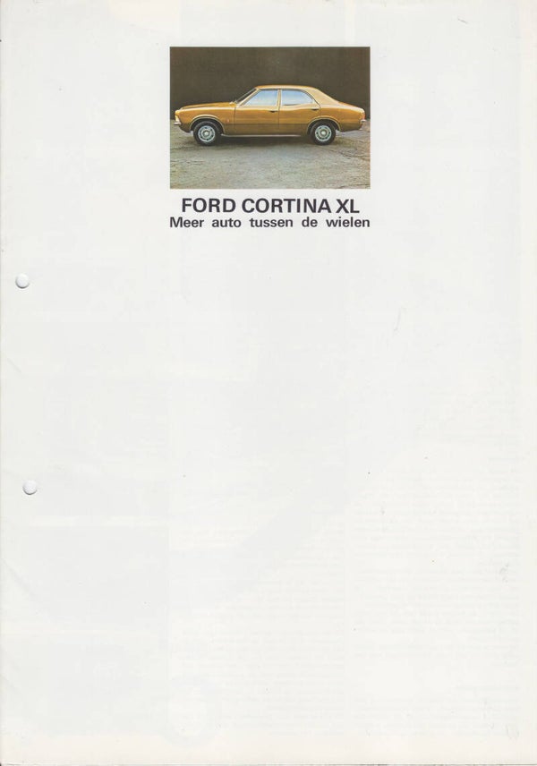 Ford Cortina XL 4-Door, sales folder, 8 pages, Dutch, 1971