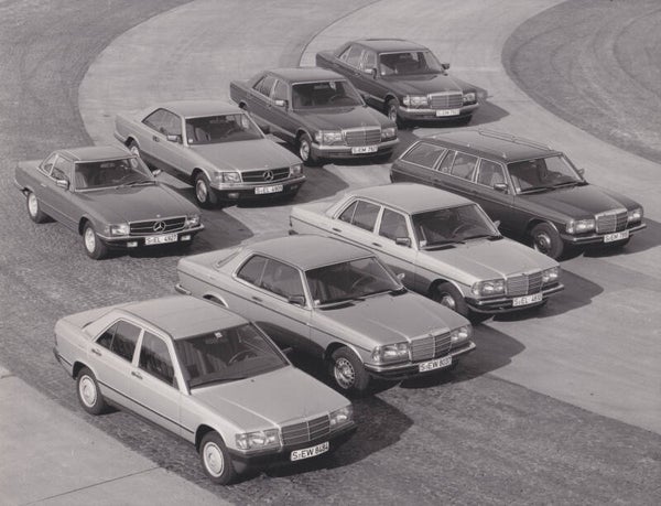 Mercedes-Benz model range, press photo, Germany, 1983